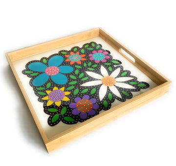 Flowered Tray - White - Art by Mele